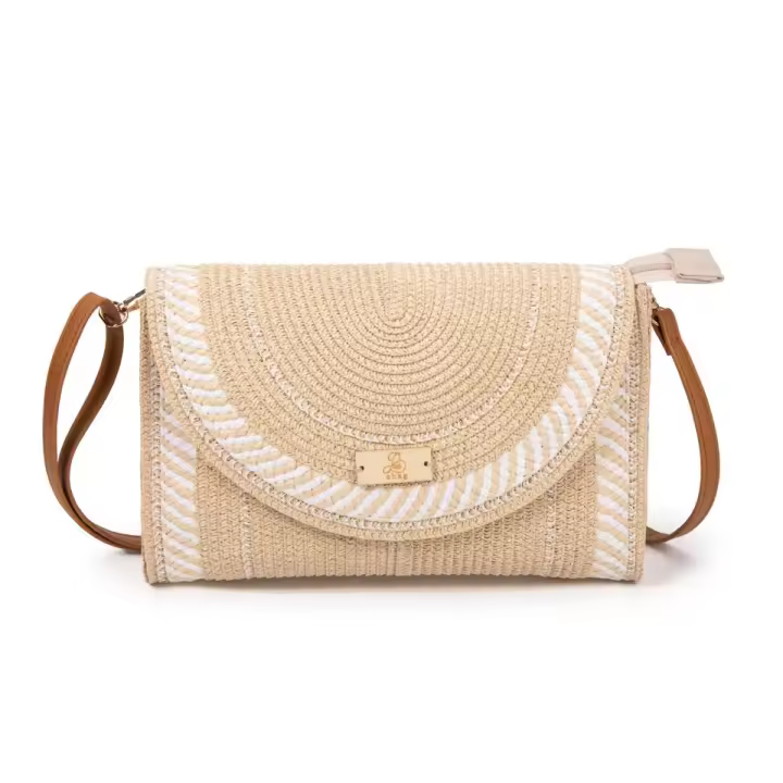 Bolso pequeño tipo sobre con diseño trenzado y bandolera ajustable | Elegante, ligero y exclusivo para verano 2025 | Edición limitada | ABAG - 1