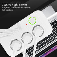 Cable De Extensión Eléctrico Con 3 Salidas De Corriente AC Y 4 USB 1 Tipo C Filtro De Red Alta Velocidad Adaptador De Carga Rápida Enchufe Europeo - details 2