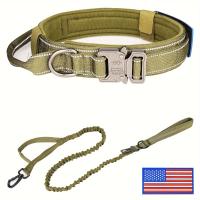 Juego De Collar Y Correa Táctico Para Perros Medianos a Grandes Cierre De Metal Ajustable Resistente Para Todas Las Estaciones - details 5
