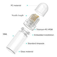 Aplicador De Serum De Aguja Buiti 64Pines Con Tips De Titanio Dorado Reutilizable Y Desechable Para Sistema De Derma Rolling Metal Sin Líquido - details 0