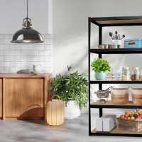 Ociodual Estantería Metálica Essential Negro Mate, Ideal para Hogar, Garaje, Cocina, Oficina, Multiusos, Almacenamiento Divisible, Sin Tornillos, 875kg, 5 Baldas MDF, 180 x 90 x 40cm - details 2