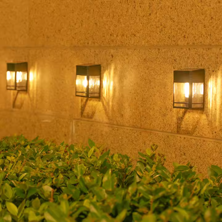 Lámpara Solar Exterior AK-5154 Impermeable Sensibilidad Al Sol Para Jardín Villa Nocturna Luz De Pared Cuadrada De Titanio - 1