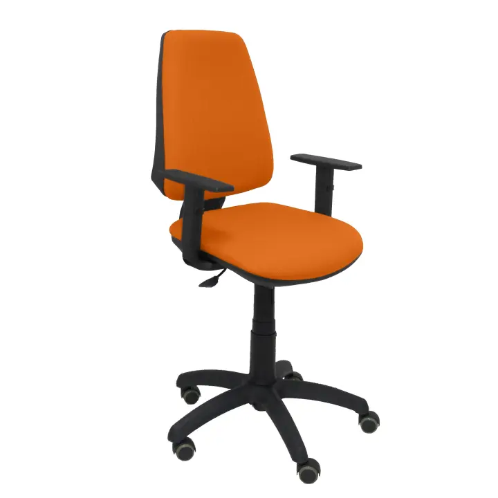 Silla de Oficina Ergonómica Piqueras Y Crespo BALI Naranja con Brazos Regulables y Ruedas de Parqué - 1