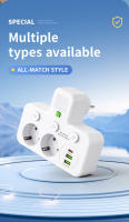 Enchufe de pared con tapa independiente y USB adaptador de red UE AC enchufe de la tira de alimentación con protector de sobrecarga - details 11