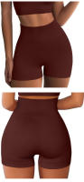 Pantalones De Yoga De Cintura Alta Sin Costuras Tres Cuartos Levantamiento De Caderas Para Mujer Fitness Running Shorts Deportivos - details 9