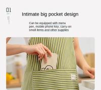 Delantal De Lino Estampado Japonés Sin Mangas Con Ajuste En El Cuello Para Cocina Jardín Uso Doméstico Resistente Al Desgaste - details 3