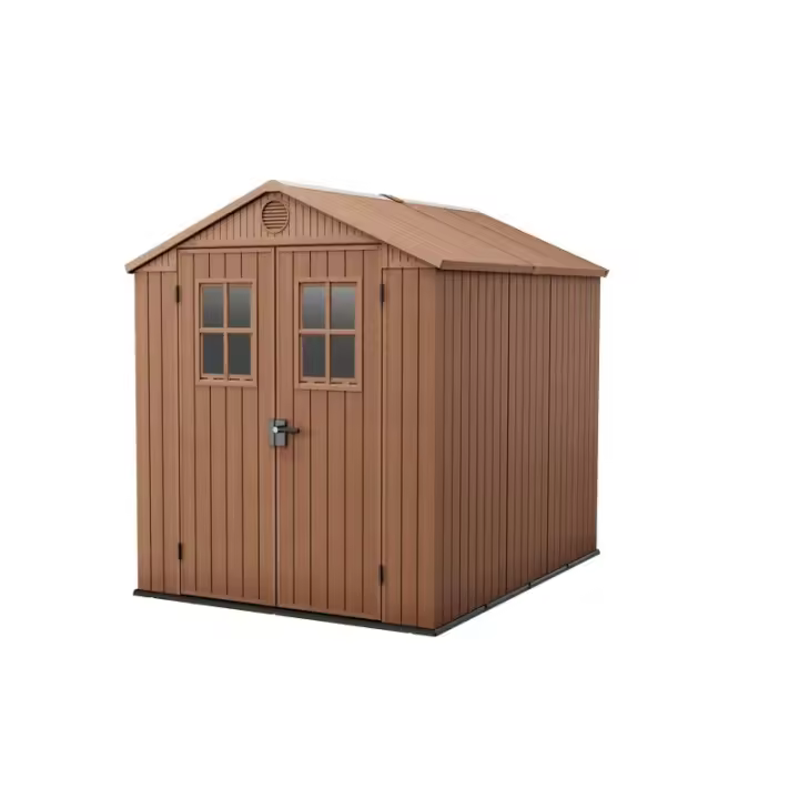 KETER 255778 Caseta de exterior Darwin 6x8. 190x244x221 cm y 4,5m2 - Marrón madera - 1