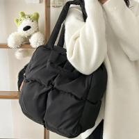 Bolso De Hombro Retro Para Mujer Con Cuadros Y Cierre De Cremallera Bolso De Mano Suave De Color Sólido Con Padded Tote Handbags Rosa - details 6