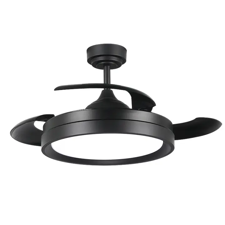 Ventilador de Techo LED 36W Negro Motor DC Verano e Invierno 3000+4000+5000 con Mando a Distancia y Palas Retráctiles - 1