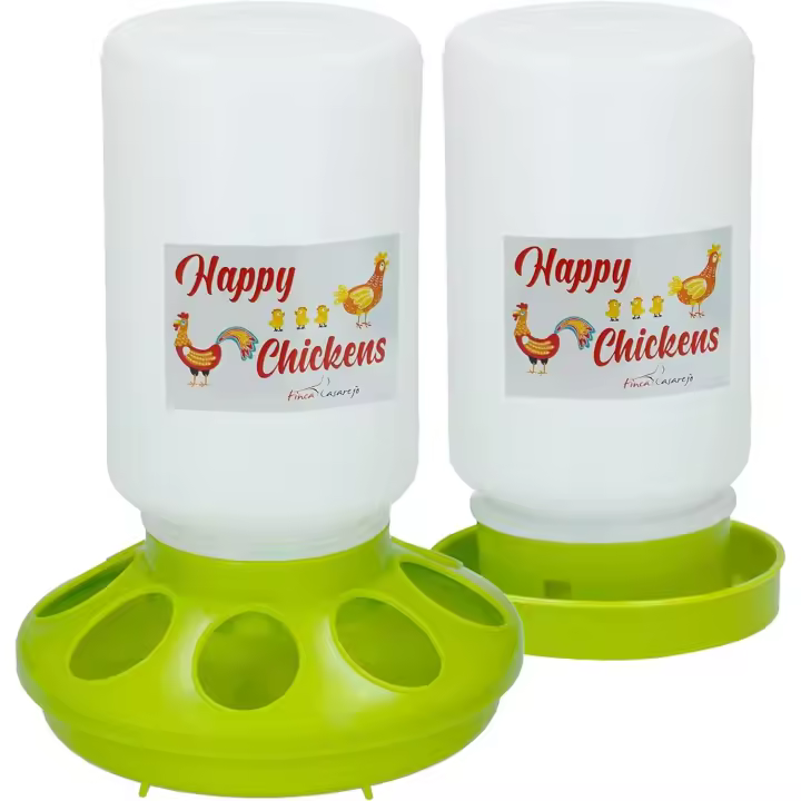 Bebedero y Comedero para Pollitos y Codornices - Pack 1Kg y 1L - Happy Chickens - Finca Casarejo - 1
