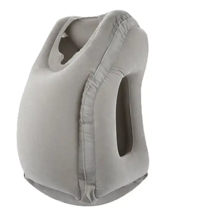 Almohada De Viaje Inflable Para Cabeza Y Barba Soporte De Cuello Para Avión Oficina Siesta Moderno Estilo Sólido PVC Adultos - 1