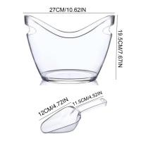 Cubeta De Hielo Transparente Con 2 Cucharas Y Mango Gran Cubeta De Refrescos Para Vino Y Champán Suministros Para Bar Para Reuniones Familiares - details 12