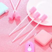 100 piezas Desechable Oral Cuidado Esponjas Diente Limpieza Boca Hisopos Toothette Oral Hisopos (rosa) - details 2