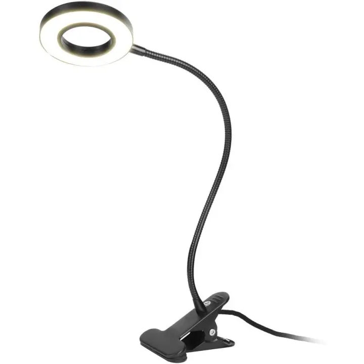 Lámpara de escritorio LED, luz de lectura USB con 3 modos de iluminación y 10 niveles de atenuación, cuello de cisne ajustable de 150 cm, para aprender tatuajes (negro) - 1