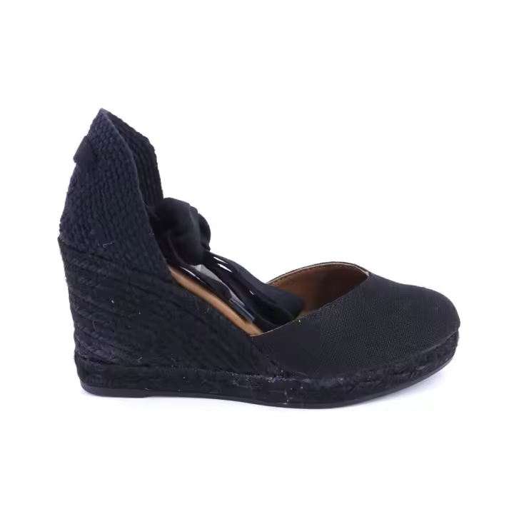 VIGUERA 1939 Alpargatas de cuña cañamo esparto yute de mujer negro 524 - 1