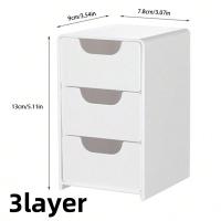 Cajón De Plástico Multiusos 1/3-Tier Para Almacenamiento De Joyería Y Maquillaje Organizador Espacioso Para Escritorio Uso Doméstico Y De Oficina - details 3