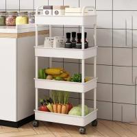 Carrito De Ruedas Para Libros Y Organización Del Hogar Ecológico Plástico Móvil Para Cocina Baño Sala De Estar Almacenamiento De Snacks - details 4