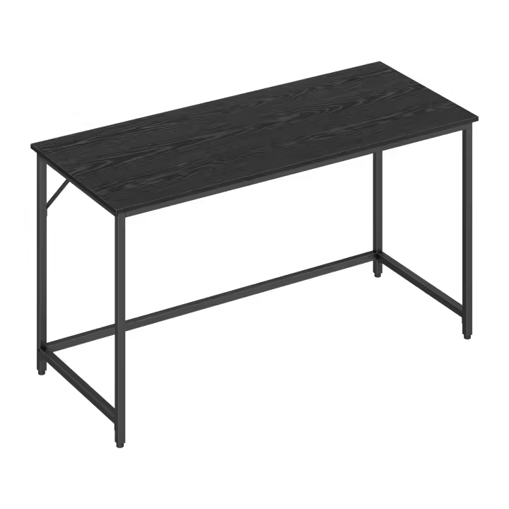 VASAGLE Escritorio, Mesa Oficina Pequeña y Estación Trabajo, Mesa para Teletrabajo, Estudio, Dormitorio, 60 x 140 x 76 cm, Estilo Industrial, Estructura Metal, Marrón Rústico y Negro Tinta/ Negro Ébano y Negro Tinta - 1