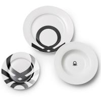 BENETTON Set de Vajilla de Porcelana Estampada Negra - 18 Piezas - details 3