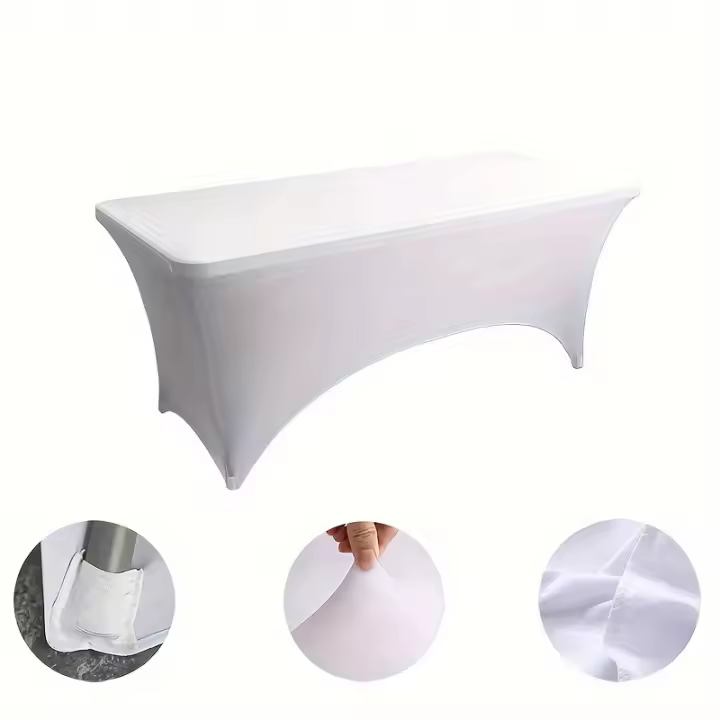 Mantel De Spandex 1pc Adecuado Para Fiestas Banquetes Bodas Y Eventos Muebles De Patio Al Aire Libre Tamaños 4ft/6ft/8ft - 1