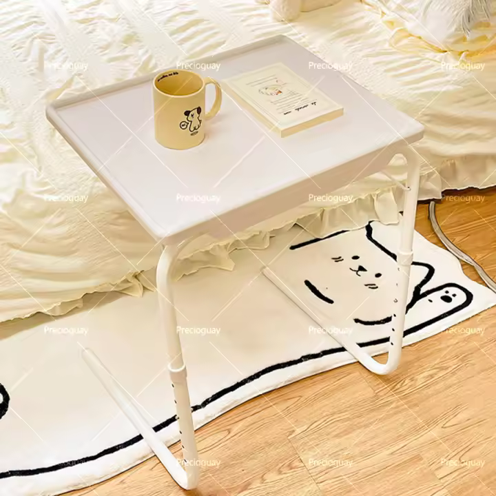 Mesita de noche, mesa pequeña móvil, dormitorio de estudiantes, escritorio simple, dormitorio, hogar, plegable, elevación, mesa de computadora perezosa - 1