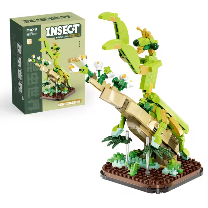 Bloques De Construcción De Serie Mundial De Insectos Muñeco Mariposa Y Mantis Modelos De Insectos Para Decoración De Escritorio Juguetes Para Adultos - 1