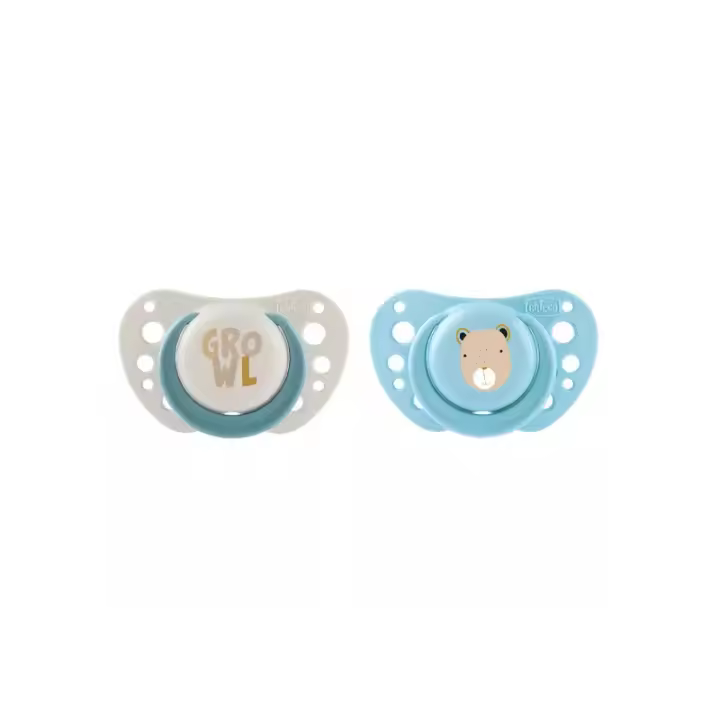 CHICCO CHUPETES PHYSIOFORMA AZUL SILICONA 2-6 M. 2 UNIDADES - 1