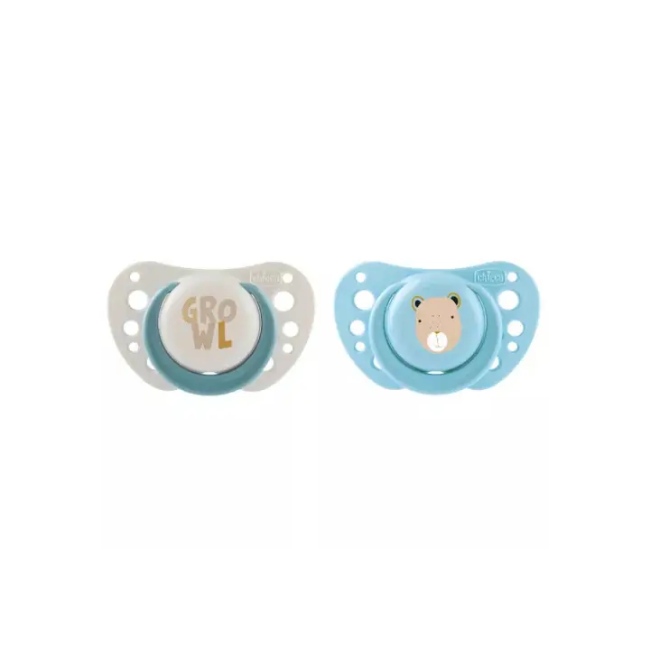 CHICCO CHUPETES PHYSIOFORMA AZUL SILICONA 2-6 M. 2 UNIDADES - 1