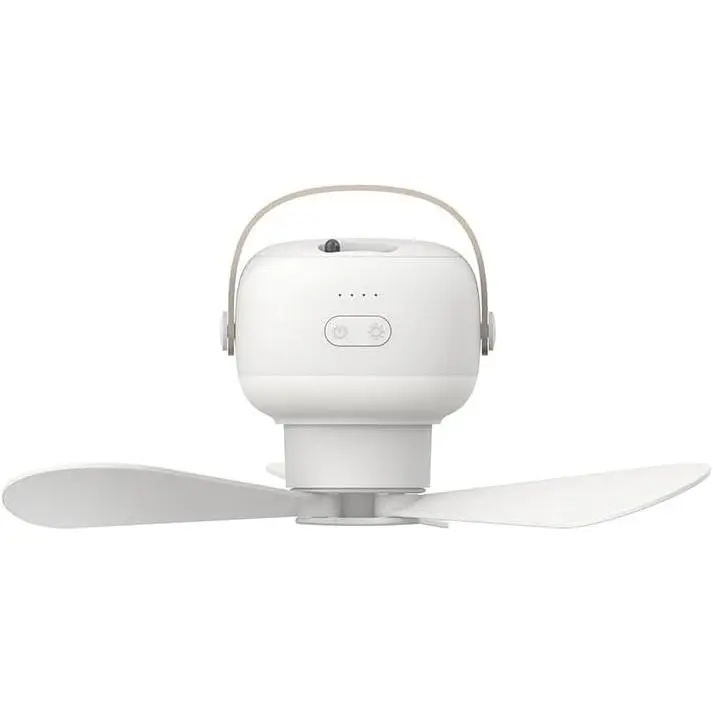 7200mAH ventilador recargable portátil para camping, ventilador Alimentación por badería con Luz, mini ventilador para el hogar y al Aire Libre - 1