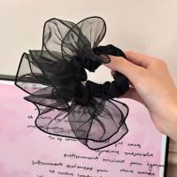 Cinta De Pelo Organza Moda Forma De Intestino Grande Cinta Elástica De Malla Plisada Flor De Cabeza Accesorio De Cabello Para Mujer - details 2