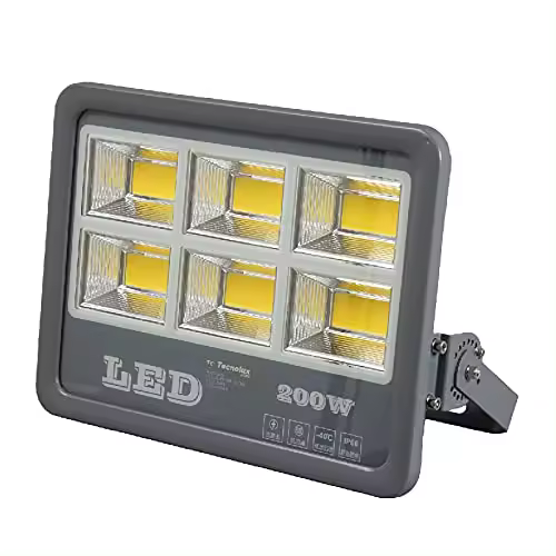 200W FLOODLIGHT LED FOCO PROYECTOR LED PARA EXTERIORILUMINACIÓN DECORACIÓN 3000K LUZ CALIDA IP66 GRIS - 1