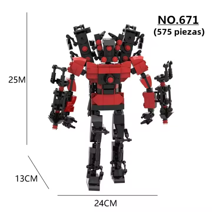Juego De Construcción Vengeful Titan Speaker Man 575 Piezas Set Creativo De Bloques Skibidi Toilet DIY Juguetes Para Niños Boys Regalos De Navidad - 1