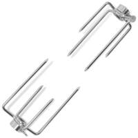 vidaXL Horquilla para espetón de asado/barbacoa acero 2 uds - details 0