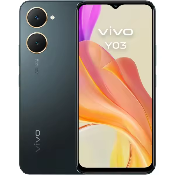 Vivo y03 smartphone pantalla 6.56” - 4gb - 128gb - camara 13mp - bateria 5000mah - admite carga de 15w - color negro - 1