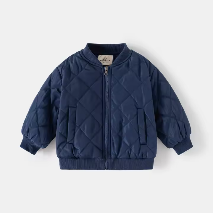 Chaqueta De Niño Para Otoño Invierno Rellena De Algodón Grueso Y Cálida Con Cierre De Cremallera Estilo Casual Para Niños - 1