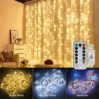 Guirnalda De Navidad Con Luces De Cuerda Para Dormitorio Y Cortinas Control Remoto USB Decoración De Hogar Para Año Nuevo 2025 Regalos De Navidad Árbol De Navidad - details 15