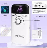 Máquina De Uñas Eléctrica Profesional 45000RPM Para Esmalte De Gel Y Manicura Portátil Recargable Herramienta De Archivo De Uñas - details 1