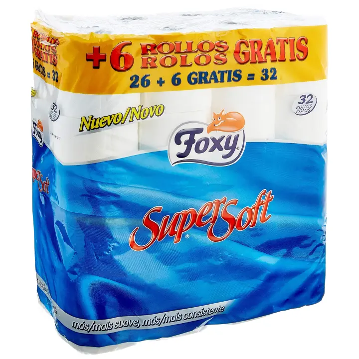 32 Rollos FOXY Supersoft Papel Higiénico, Pack Ahorro - 1