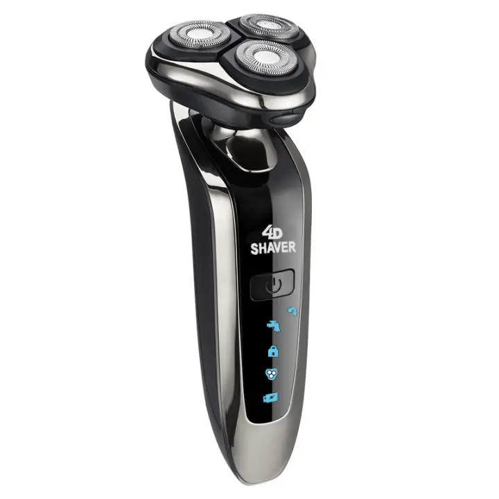 Maquinilla de afeitar eléctrica para hombres, resistente al agua IPX7, afeitadora rotativa, recortadora de barba, nariz y bigote, cepillo de limpieza facial - 1