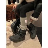 Botas De Nieve Para Mujer Botas De Lujo Con Pelo Falso Fluffy Impermeables De Invierno Para Esquiar Con Cordón Suela De Goma - details 5