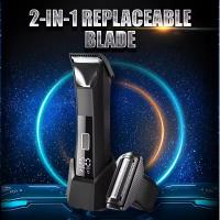 Afeitadora De Cuerpo Y Atrás Para Hombres, Recargable, Doble Cabeza Cerámica Y Placa De Acero Inoxidable, Seco Y Húmedo Para Afeitar El Bikini Y Axilas - details 0