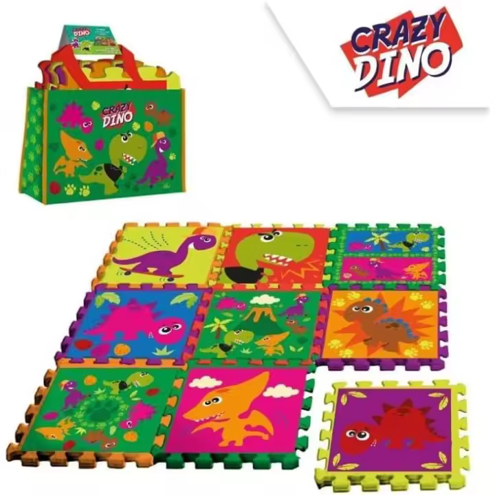 Crazy Dino Alfombra Puzle Eva 9 Pzs C/Bolsa - 1