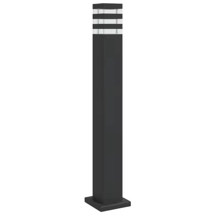 vidaXL Lámpara de suelo de exterior aluminio negro Dimensiones 50 cm, 80 cm, 110 cm - 1