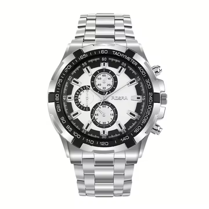 Reloj Masculino Rosra De Acero Con Dial Decorativo Deportivo Reloj De Cuarzo Para Negocios Correa De Aleación Movimiento De Cuarzo Resistente Al Agua - 1