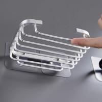 Estante De Jabón De Aluminio Montado En La Pared 1pc Para Cocina Y Baño Racks De Drenaje De Malla Para Almacenamiento Multiusos - details 8