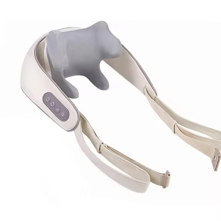 Neck Massager with Warmth, Shiatsu 4D Kneading Massager for Neck, Massager Neck Shoulder for Home Office, Gifts for Men Women (Beige) - 1