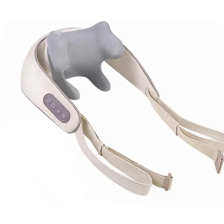 Neck Massager with Warmth, Shiatsu 4D Kneading Massager for Neck, Massager Neck Shoulder for Home Office, Gifts for Men Women (Beige) - 1