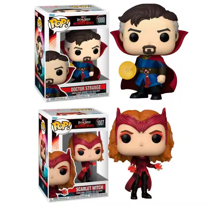 Funko PAck 2 Doctor Dr Strange  Wanda Maximoff Scarlet With Bruja Escarlata Marvel Multiverso Locura 1000 1007  Pop Vinyl Multiverse MAdness Steven Extraño figura - 1