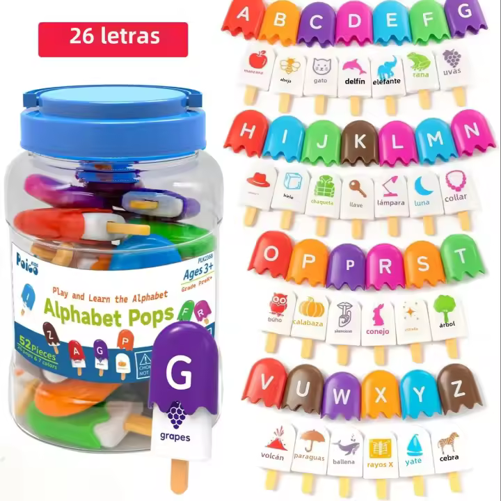 Juguete Educativo Montessori De Aprendizaje ABC Letras Con Juego De Rompecabezas De Animales Y Colores Para Niños Edad Recomendada 3-6 Años - 1