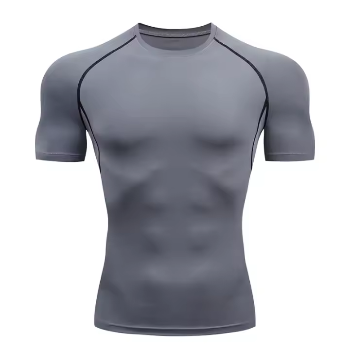 Camiseta De Compresión Para Correr En Hombre Camiseta De Fútbol De Secado Rápido Camiseta Deportiva Tensa Para Gimnasio Y Fitness Manga Corta Transpirable - 1